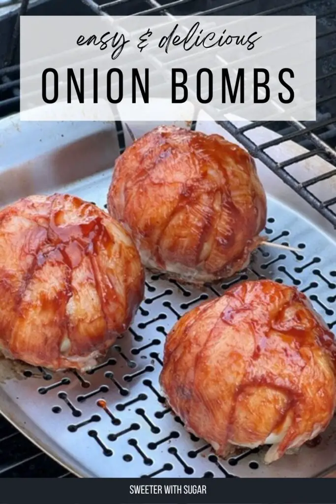 Onion Bombs are a fun dinner idea you will love. The flavorful meat inside the onion wrapped in bacon is delicious! #OnionBombs #StuffedOnions #GrillingRecipes #BeefRecipes