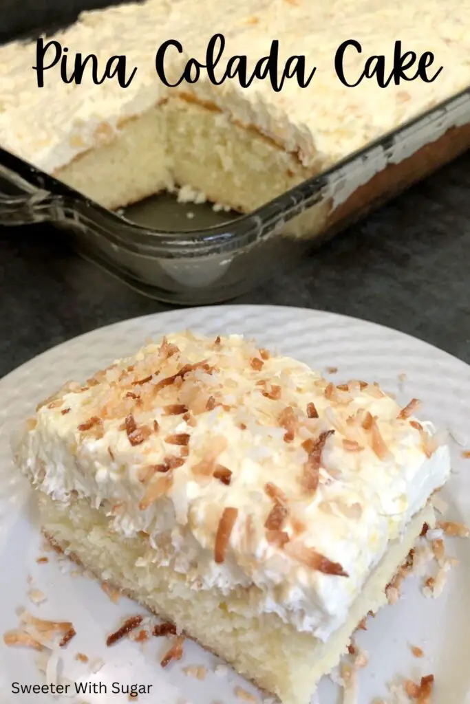 Pina Colada Cake is a delicious cake with the taste of pineapple and coconut. This cake is simple to make and tastes great. #PinaColada
#CakeRecipes #Pineapple #Coconut #EasyCakeRecipes 