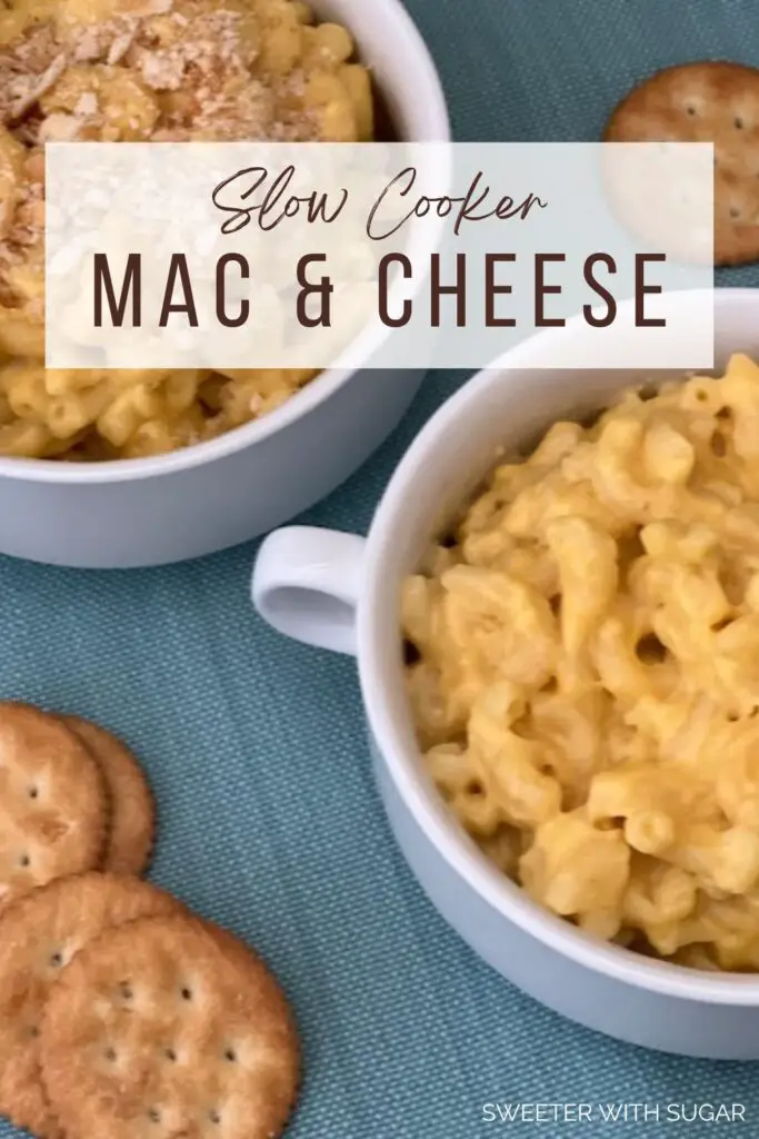 Easy Slow Cooker Mac and Cheese is a quick recipe for creamy mac and cheese. #ComfortFood #EasyDinnerIdeas #SlowCooker #Crockpot #SimpleRecipes #PastaRecipes #FamilyRecipes #KidFriendly 