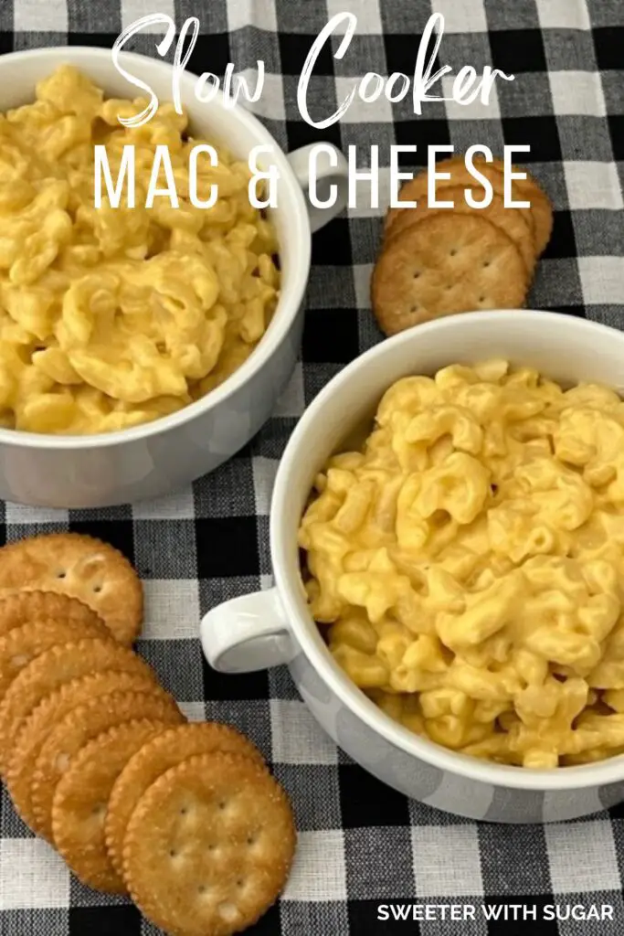 Easy Slow Cooker Mac and Cheese is a quick recipe for creamy mac and cheese. #ComfortFood #EasyDinnerIdeas #SlowCooker #Crockpot #SimpleRecipes #PastaRecipes #FamilyRecipes #KidFriendly 