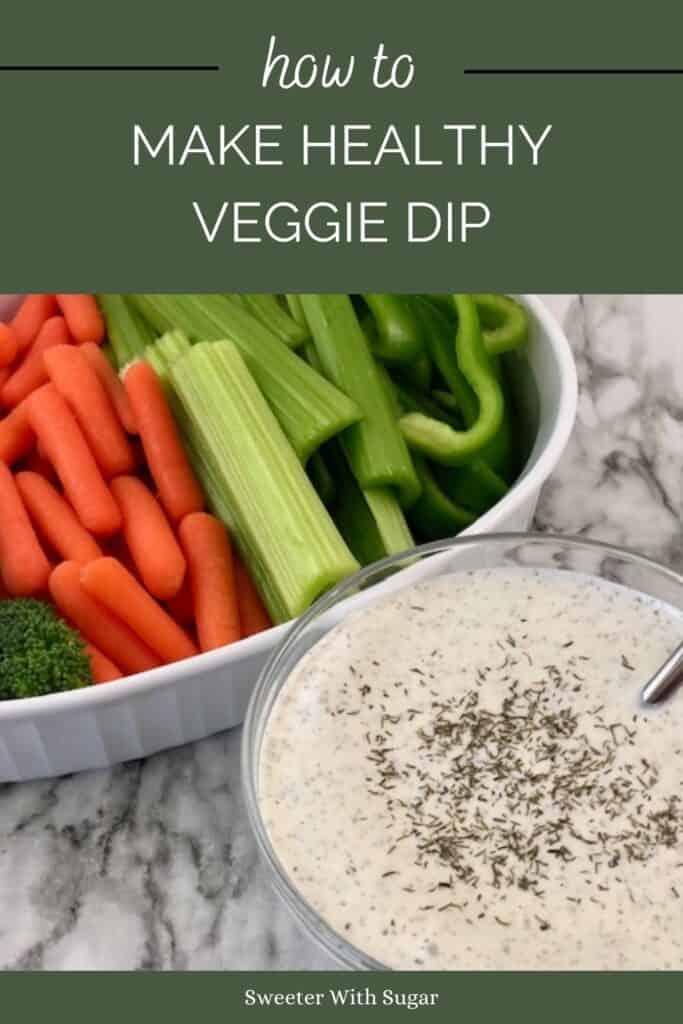 Are you looking for a veggie dip that doesn't use sour cream? This Healthy Veggie Dip is it. It is an easy recipe to make and tastes great on fresh vegetables. #VeggieDip #HealthyRecipes #DipRecipes #HealthyDipRecipes