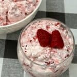 Raspberry Fool is a classic, lite and refreshing salad or dessert recipe. The homemade whipping cream and the fresh raspberries make this recipe delicious! #Raspberry #ClassicRecipes #WhippingCream #Raspberries #DessertRecipes #FruitSaladRecipe