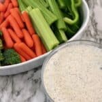 Are you looking for a veggie dip that doesn't use sour cream? This Healthy Veggie Dip is it. It is an easy recipe to make and tastes great on fresh vegetables. #VeggieDip #HealthyRecipes #DipRecipes #HealthyDipRecipes