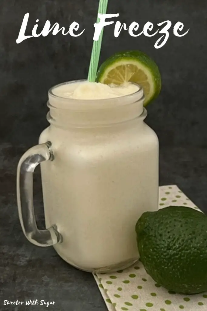 Lime Freeze is the perfect summer beverage. It is sweet and slushy. This drink recipe is super easy and quick to make. The vanilla ice cream and the lime makes this drink yummy! #Lime #LimeSoda #VanillaIceCream #SummerBeverages #EasyDrinkRecipes #Summer #KeyLime #JarritosLimeSoda #NelliAndJoesKeyWestLimeJuice