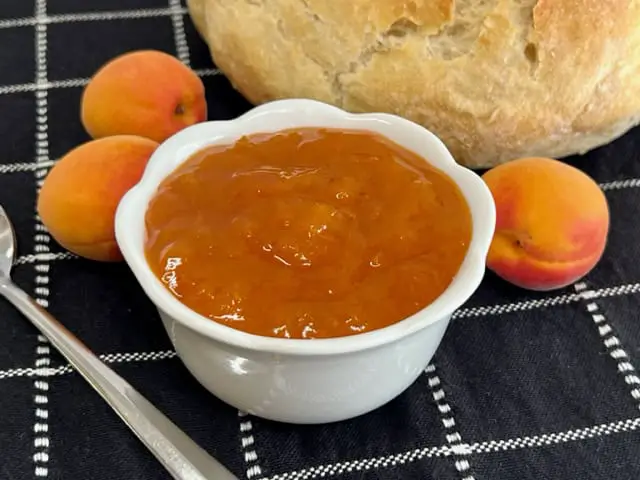 Small batch Homemade Apricot Jam made without Pectin and less sugar.