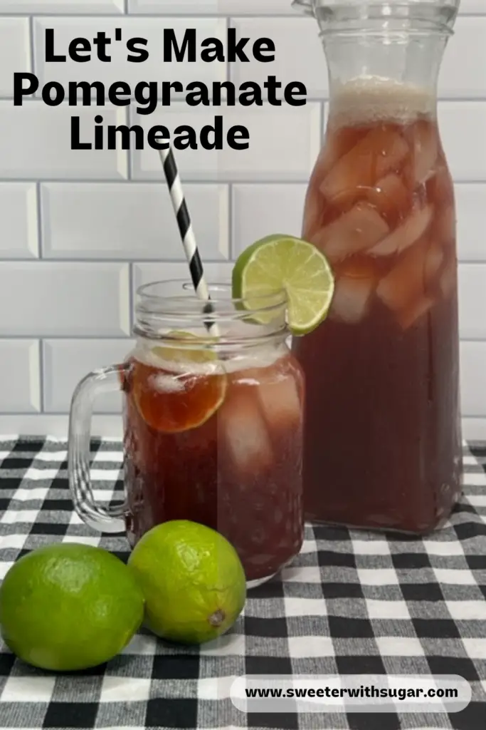 Pomegranate Limeade is a refreshing beverage that combines the bright and tart flavors of lime with the sweetness of pomegranate. This beverage recipe is perfect for hot summer days or any time you crave a delicious drink. #SummerDrinks #HolidayBeverages #PomegranateRecipes #LimeRecipes #EasyBeverageRecipes