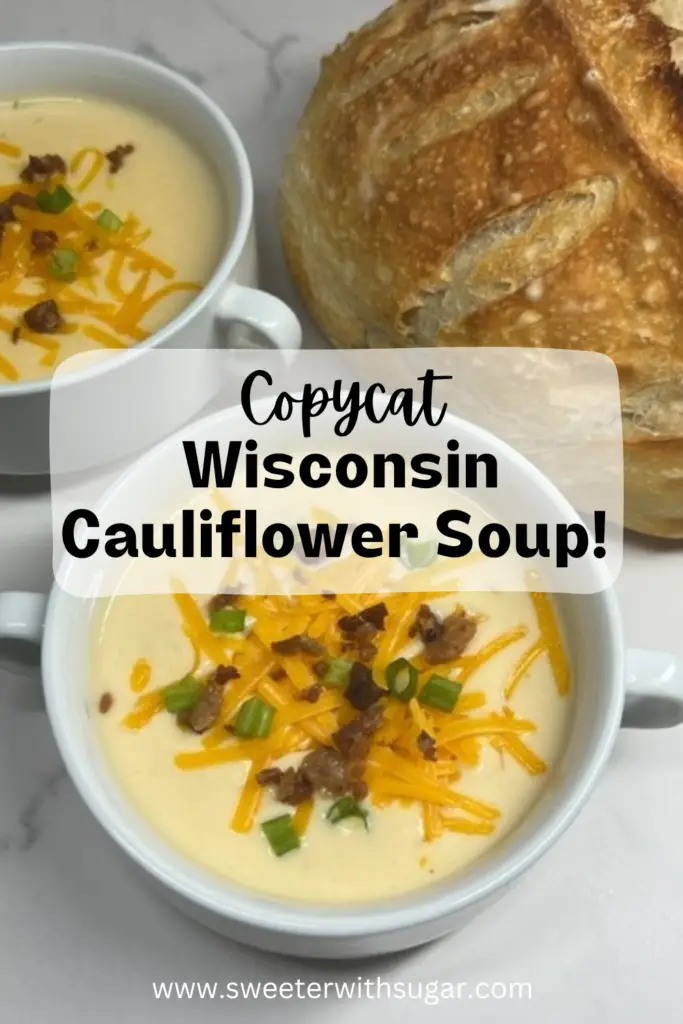 Wisconsin Cauliflower Soup is a creamy and delicious copycat recipe of Zupas delicious soup. It is a great comfort food recipe you will love. #Zupas #WisconsinCauliflowerSoup #Copycat #Soup #ComfortFood