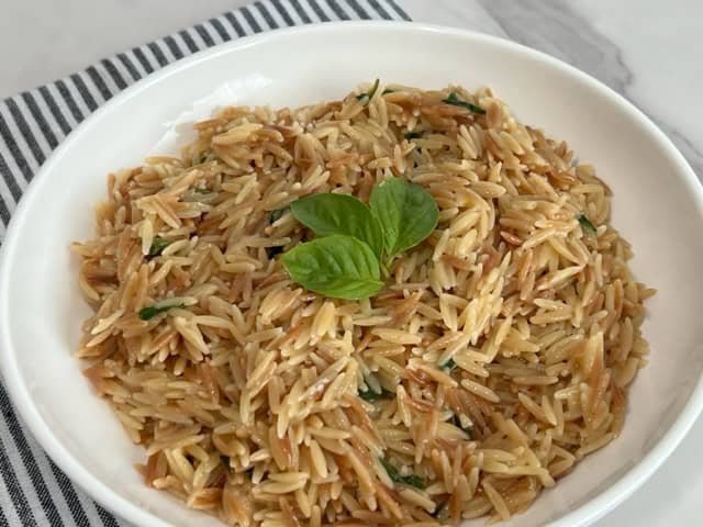 Parmesan Basil Orzo-Sweeter With Sugar