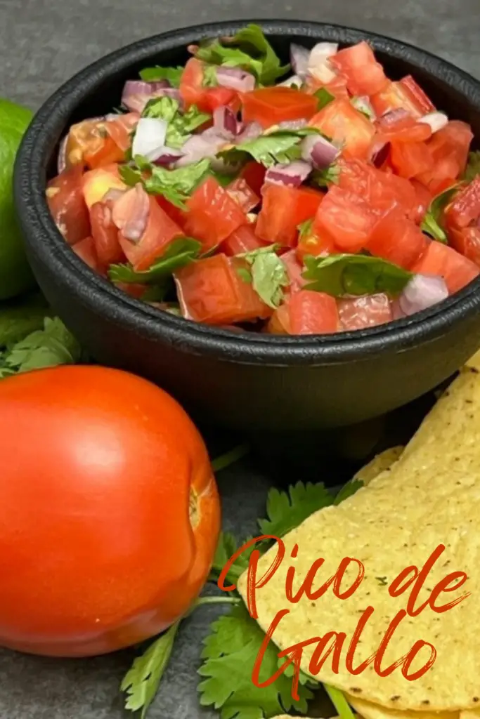 This Pico de Gallo is fresh, healthy and easy to make. It makes a delicious dip or side for many Mexican dishes. You only need seven simple ingredients and a small amount of prep time. #MexicanFoodRecipes #Pico #EasyPicoDeGallo #SimpleSalsa