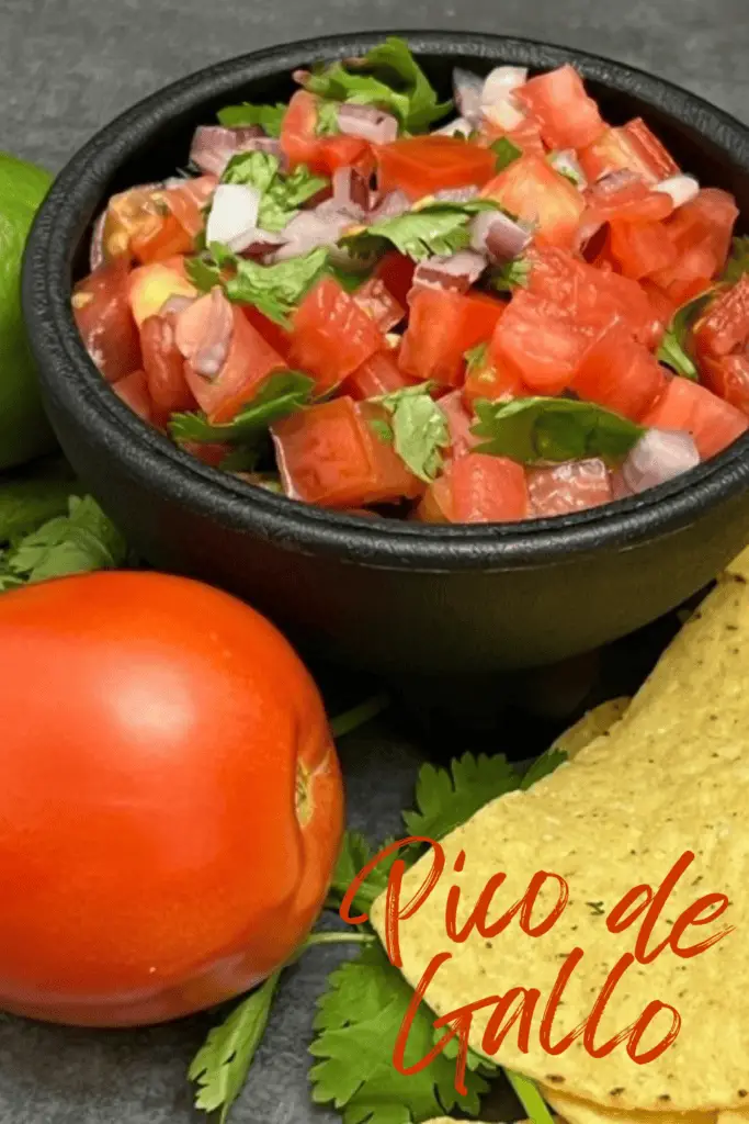 This Pico de Gallo is fresh, healthy and easy to make. It makes a delicious dip or side for many Mexican dishes. You only need seven simple ingredients and a small amount of prep time. #MexicanFoodRecipes #Pico #EasyPicoDeGallo #SimpleSalsa