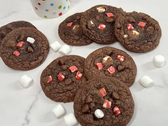 Peppermint Hot Cocoa Brownie Cookies-Sweeter With Sugar