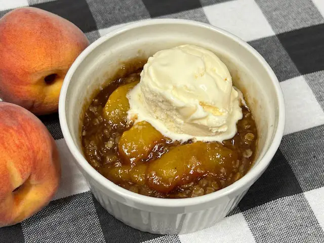 Peach Crisp For One-Sweeter With Sugar