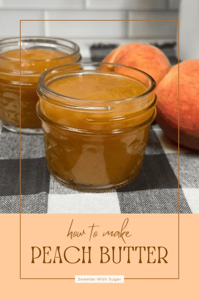 Peach Butter is made with fresh, ripe peaches. This homemade spread is perfect for slathering on toast, biscuits, or adding to yogurt and desserts. Sweet, spiced, and easy to make, this peach butter is a delicious way to preserve summer year-round. #PeachButter #HomemadePreserves #PeachRecipes #EasySpreads #SummerPreserves #FruitButter #DIYRecipes