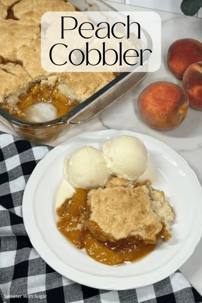 Peach Cobbler is a classic summer dessert recipe! Juicy, sweet peaches are baked under a golden, buttery crust, creating the perfect balance of soft fruit and crispy topping. Simple to make and full of flavor, this cobbler is a crowd-pleaser that's perfect for family gatherings, potlucks, or a cozy night in. Serve it warm with a scoop of vanilla ice cream for an irresistible treat! #PeachCobbler #SummerDesserts #EasyRecipes #BakedDesserts #FruitCobbler #ComfortFood #DessertIdeas