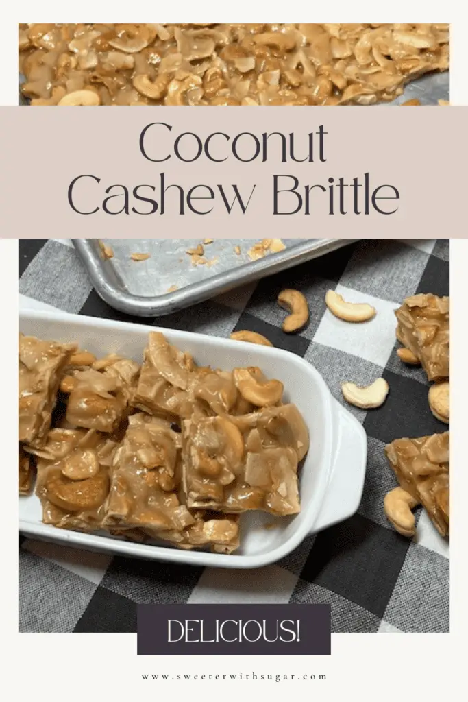 Enjoy this perfect blend of sweet and crunchy with this Coconut Cashew Toffee recipe! Made with buttery toffee, coconut, and cashews, this homemade treat is irresistible for holiday gifting or snacking. Simple to make and bursting with rich, nutty flavors, it’s a beautiful and delightful candy that’s sure to impress. #CoconutCashewToffee #HomemadeCandy #ToffeeRecipe #SweetTreats #HolidaySnacks #EasyCandyRecipe #NuttyDesserts