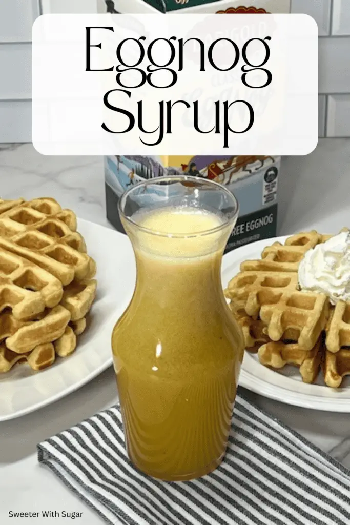 Add a festive touch to your breakfasts and desserts with this rich and creamy Eggnog Syrup recipe! Made with classic eggnog, warm spices, and a velvety texture, this homemade syrup is perfect for drizzling over pancakes, waffles, French toast, or ice cream. A must-have holiday treat! #EggnogSyrup #HolidayBreakfast #ChristmasRecipes #FestiveFlavors #HomemadeSyrup #PancakeToppings #EasyHolidayRecipes #DessertToppings