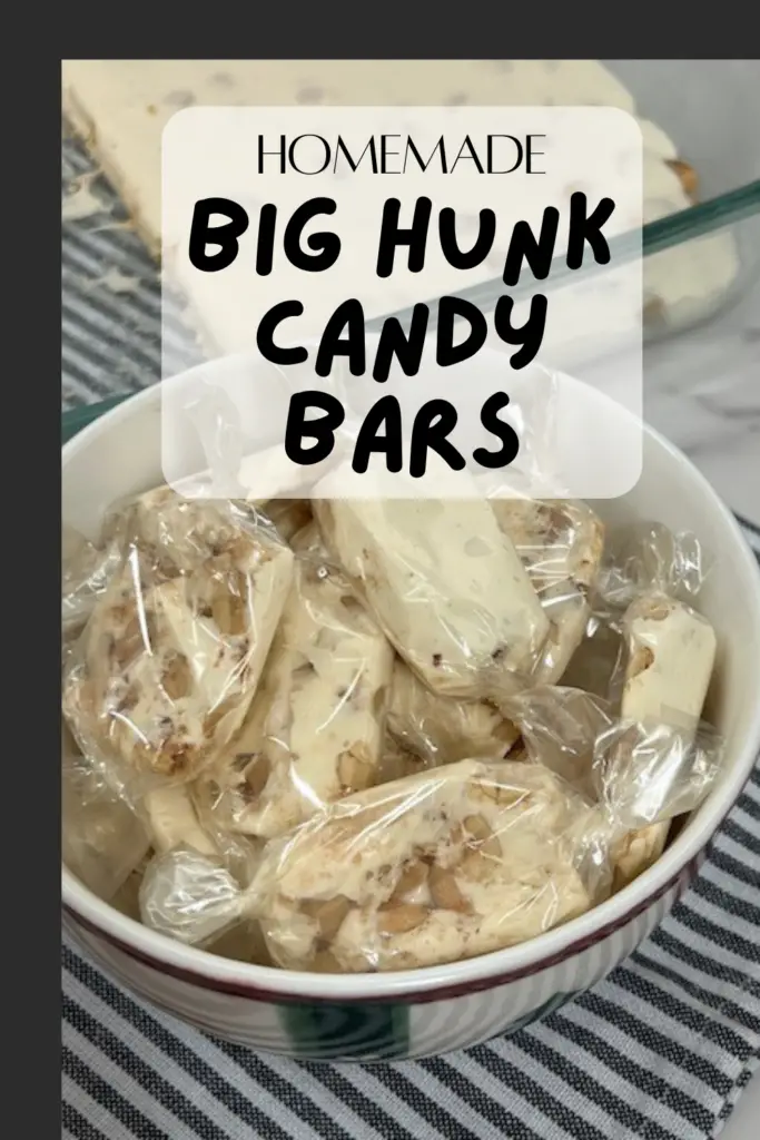 Homemade peanut nougat candy recipe inspired by Big Hunt candy bars.