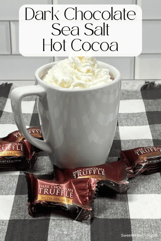 Warm up with this rich and creamy Dark Chocolate Sea Salt Hot Cocoa, a decadent twist on classic hot chocolate! Made with real dark chocolate, and a touch of sea salt, this homemade hot cocoa recipe delivers the perfect balance of deep chocolate flavor and subtle saltiness. Velvety smooth and indulgent, this cozy winter drink is ideal for chilly nights, holiday gatherings, or a comforting treat any time of year. Top it with whipped cream, chocolate shavings, or a sprinkle of flaky sea salt for an extra gourmet touch.