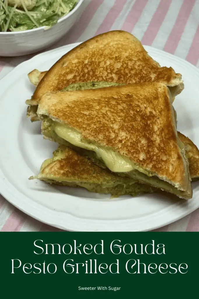 Try the ultimate grilled cheese sandwich! This Smoked Gouda Basil Pesto Grilled Cheese is delicious! With buttery, crispy bread filled with melty smoked gouda cheese and flavorful basil pesto makes this gourmet grilled cheese sandwich a must-try. Perfect for a quick lunch, easy dinner, or a comfort food craving!
#GrilledCheese #SmokedGouda #PestoLover #EasyDinner #ComfortFood #CheeseLover #GourmetGrilledCheese