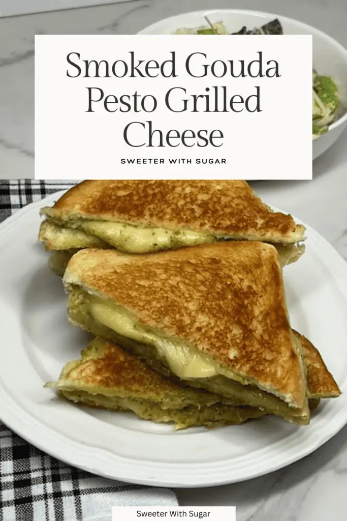 Try the ultimate grilled cheese sandwich! This Smoked Gouda Basil Pesto Grilled Cheese is delicious! With buttery, crispy bread filled with melty smoked gouda cheese and flavorful basil pesto makes this gourmet grilled cheese sandwich a must-try. Perfect for a quick lunch, easy dinner, or a comfort food craving!
#GrilledCheese #SmokedGouda #PestoLover #EasyDinner #ComfortFood #CheeseLover #GourmetGrilledCheese