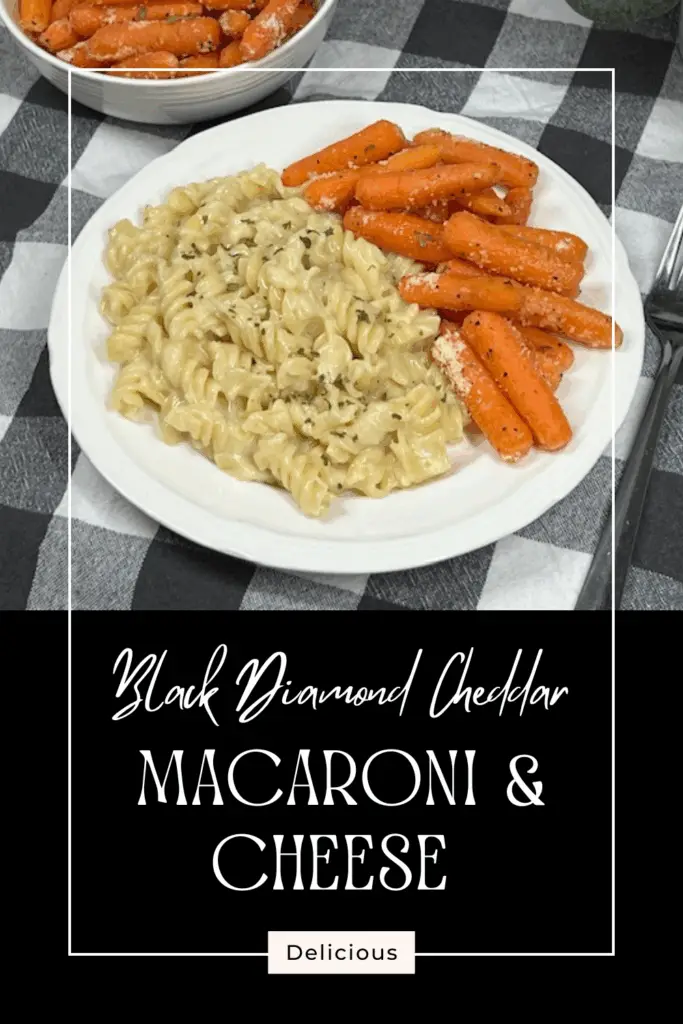 The sharp, bold taste of Black Diamond sharp cheddar adds a gourmet twist that elevates this classic dish, Black Diamond Mac and Cheese-to a whole new level. This pasta for one or two is also perfect for family dinners, holidays, potlucks (it is easy to double or triple), or as a cozy weeknight meal. #MacAndCheese #CheddarMac #BlackDiamondSharpCheeseSpread #ComfortFood #RecipesForOne #RecipesForTwo #HomemadeMacAndCheese