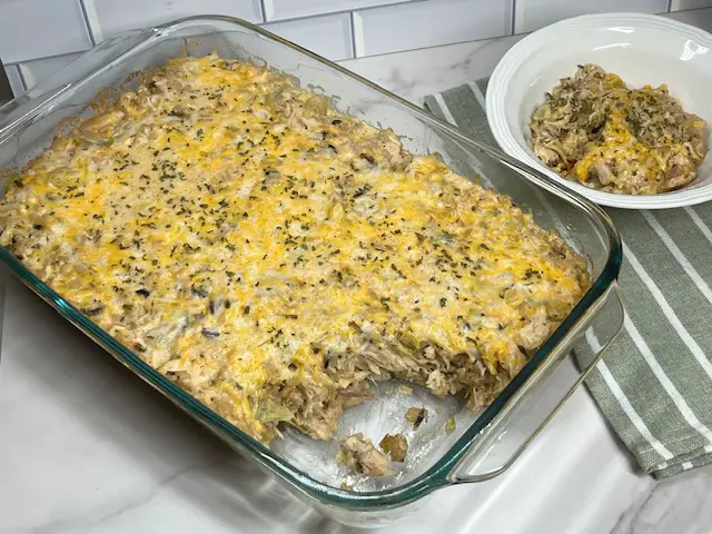 Cheesy Chicken and Artichoke Casserole with Cream Cheese