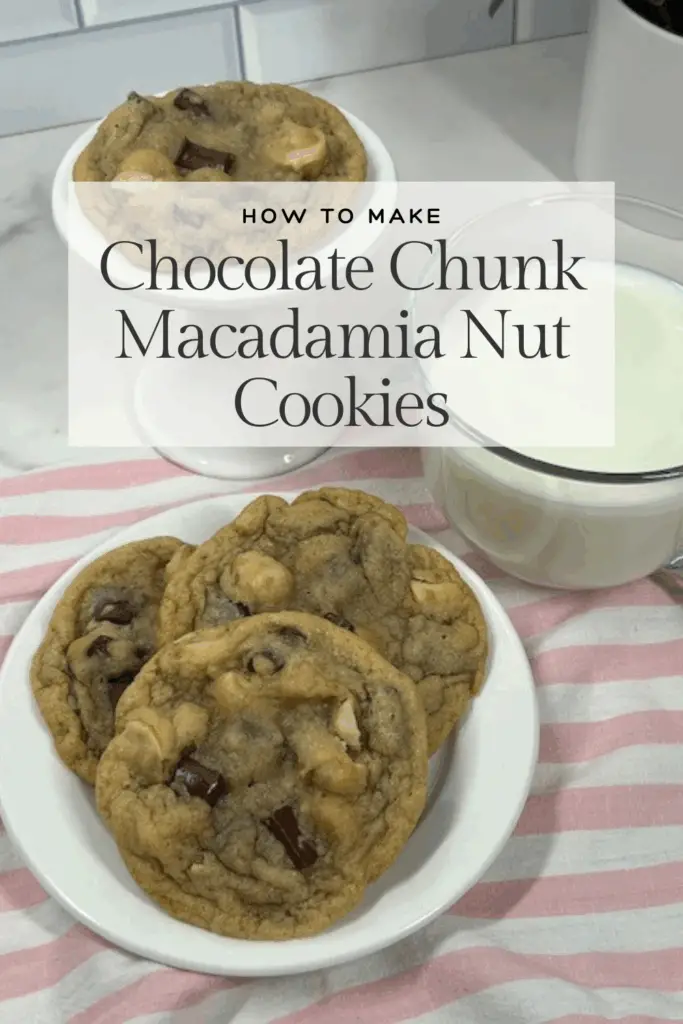 Chocolate Chunk Macadamia Nut Cookies are soft, chewy, and loaded with rich chocolate chunks and buttery macadamia nuts in every decadent bite. This easy homemade cookie recipe combines the perfect balance of sweet, salty, and nutty flavors that make it irresistibly delicious. #EasyCookieRecipes #ChocolateChunkCookies #MacadamiaNutCookies #BestCookieRecipes
#BakeryStyleCookies #ChocolateLovers #HolidayBaking