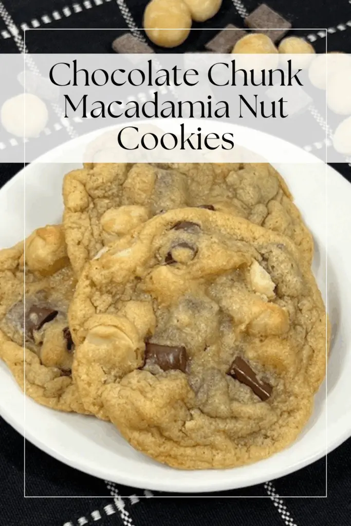 Chocolate Chunk Macadamia Nut Cookies are soft, chewy, and loaded with rich chocolate chunks and buttery macadamia nuts in every decadent bite. This easy homemade cookie recipe combines the perfect balance of sweet, salty, and nutty flavors that make it irresistibly delicious. #EasyCookieRecipes #ChocolateChunkCookies #MacadamiaNutCookies #BestCookieRecipes
#BakeryStyleCookies #ChocolateLovers #HolidayBaking