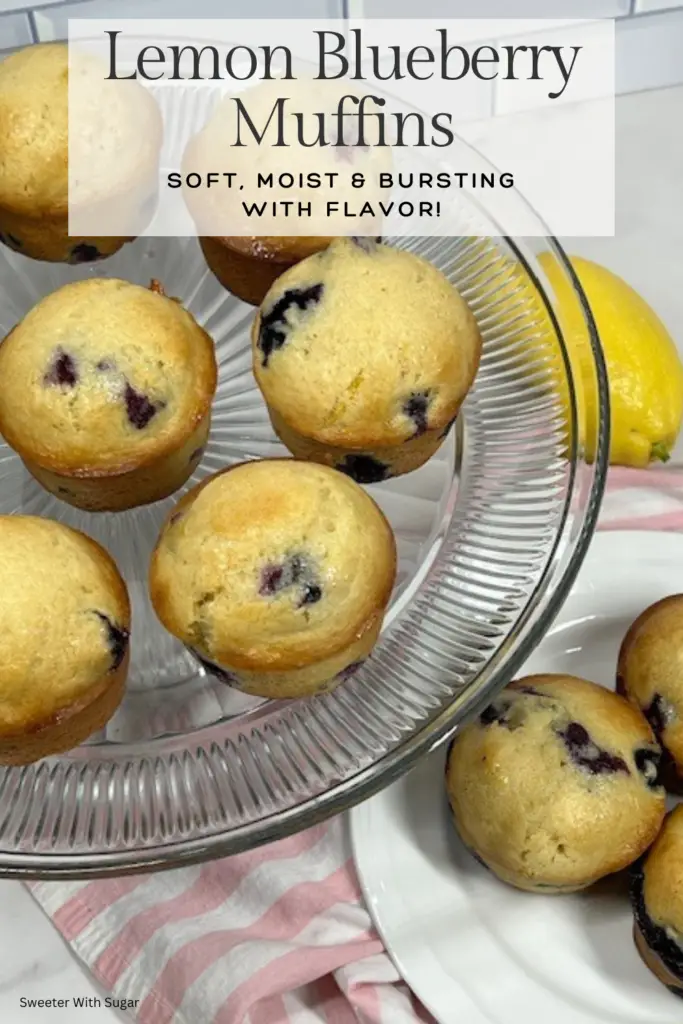 Fresh lemon blueberry muffins with juicy blueberries and bright lemon flavor, soft and fluffy bakery-style muffins.
