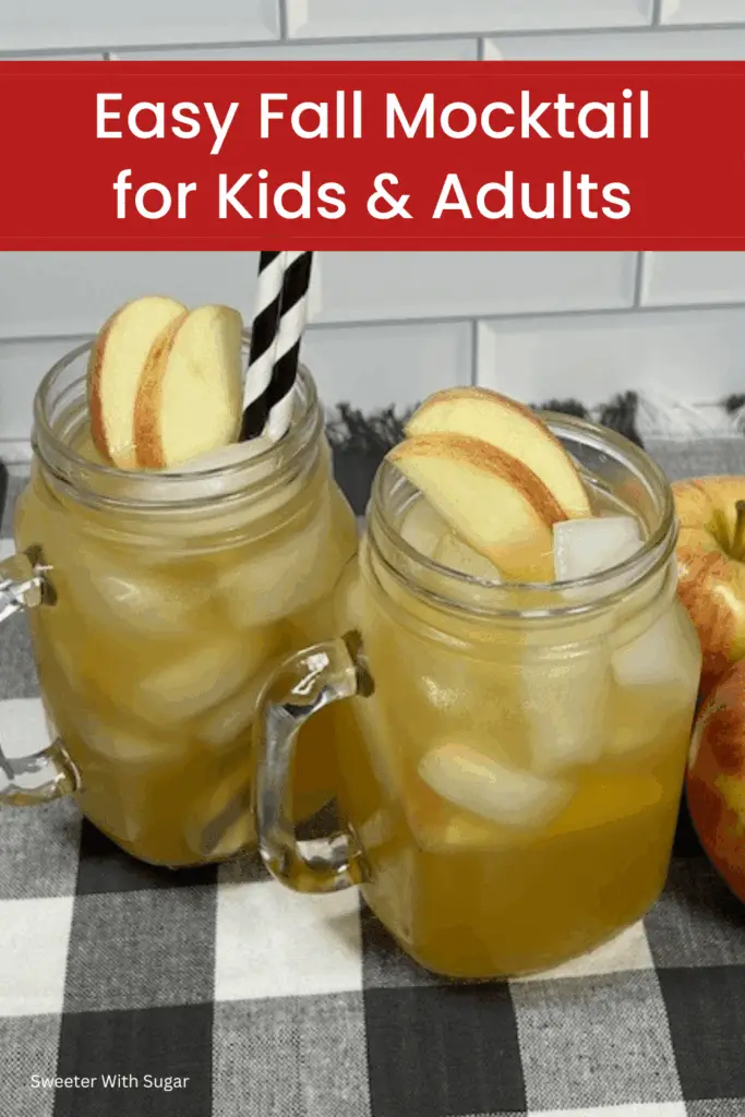 Easy apple cider mocktail made with apple cider, orange juice, and ginger ale