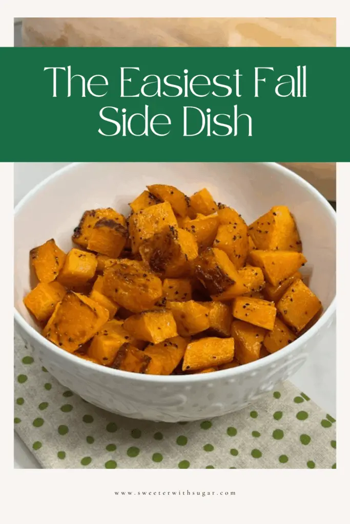 Tender roasted butternut squash in a bowl with lightly browned edges.